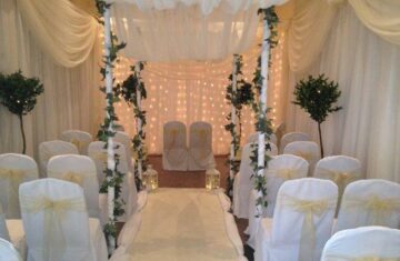 White wedding wall drapes